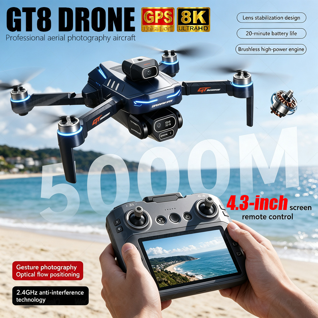 NEW GT8 HD RC Drone 4K Profess - đánh giá và giá Drone Kit Professional