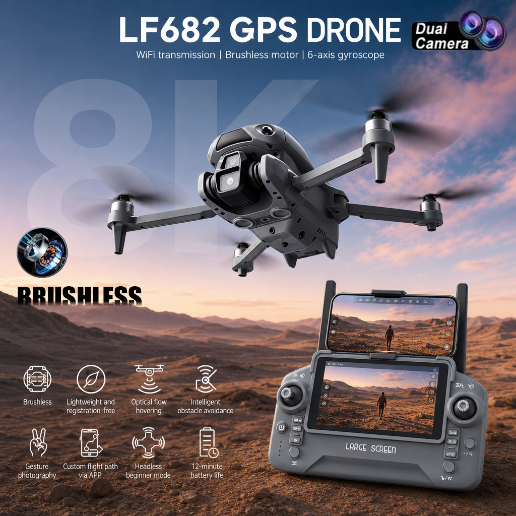 New LF682 Drone 8K Dual Camera - đánh giá và giá Drone Kit Professional